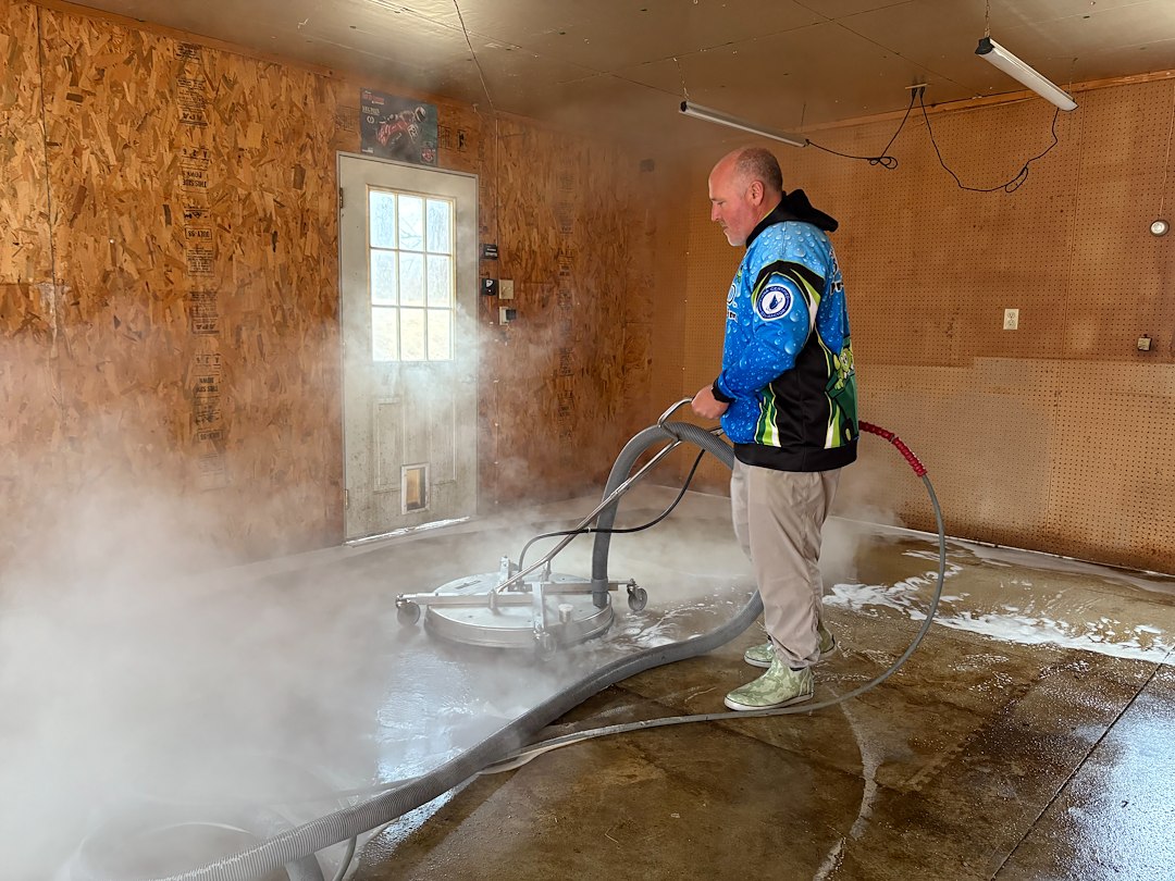 Garage Floor Cleaning Project in Huntington, IN